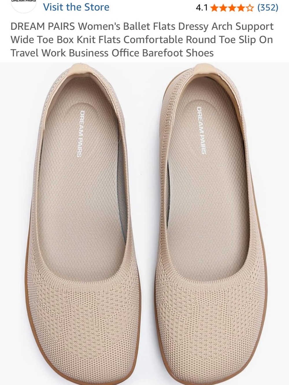 Dream Pairs Ballet Flats Women’s Size 11 - Nude Beige Wide Toe Arch Support
